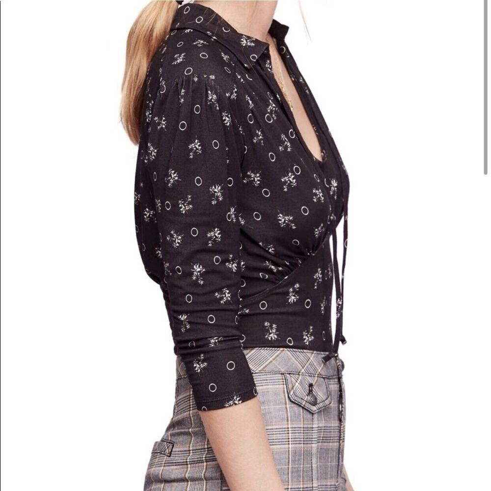 Free People Soraya Black Top Medium NWT - Picture 4 of 10